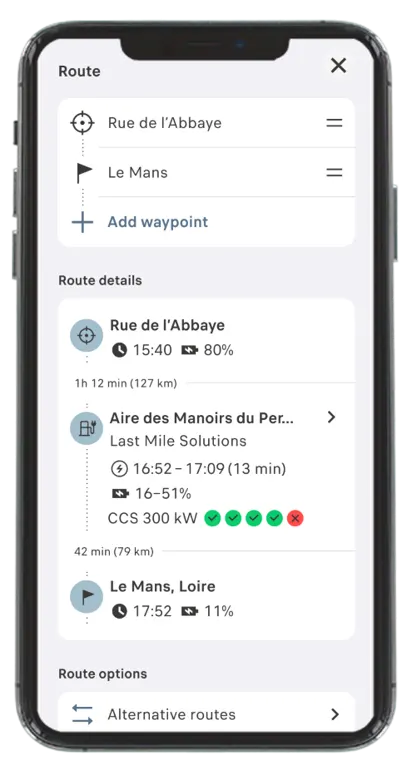 e-Routes, planificateur intelligent / Source Stellantis